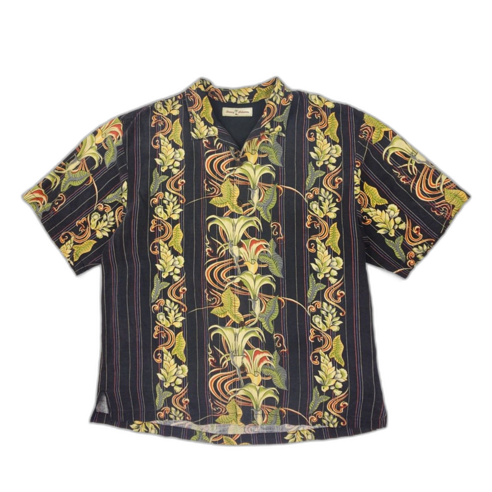 TOMMY BAHAMA 100% Silk Button Down Hawaiian Shirt Old Money Resort Y2k Frat Boy
